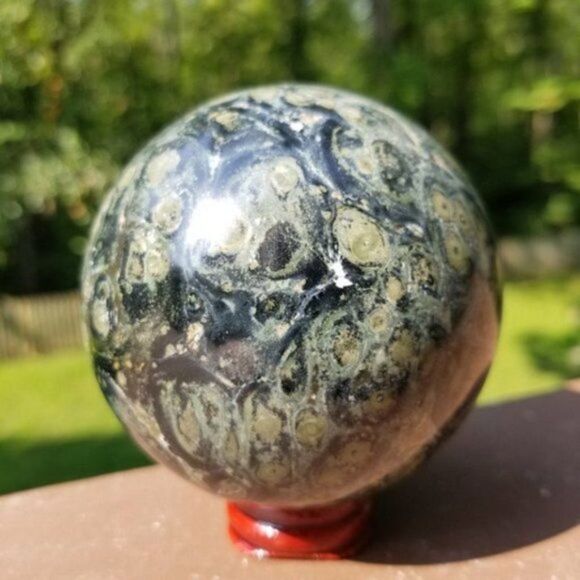 Kambaba Crocodile Jasper Crystal Ball #5 - Picture 3 of 4